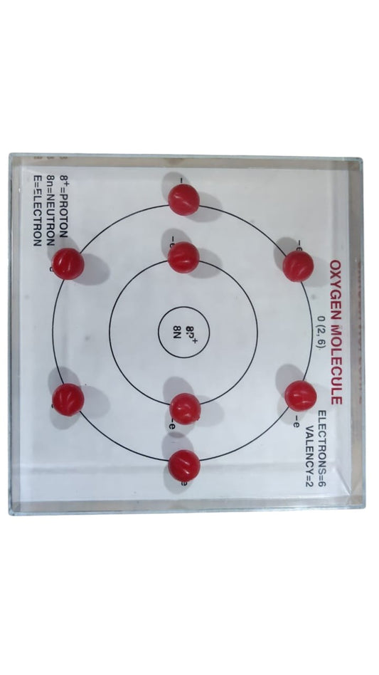 A-2197 : MODEL OF OXYGEN MOLECULES IN ACRYLIC SHOWCASE PKD IN VELVET BOX